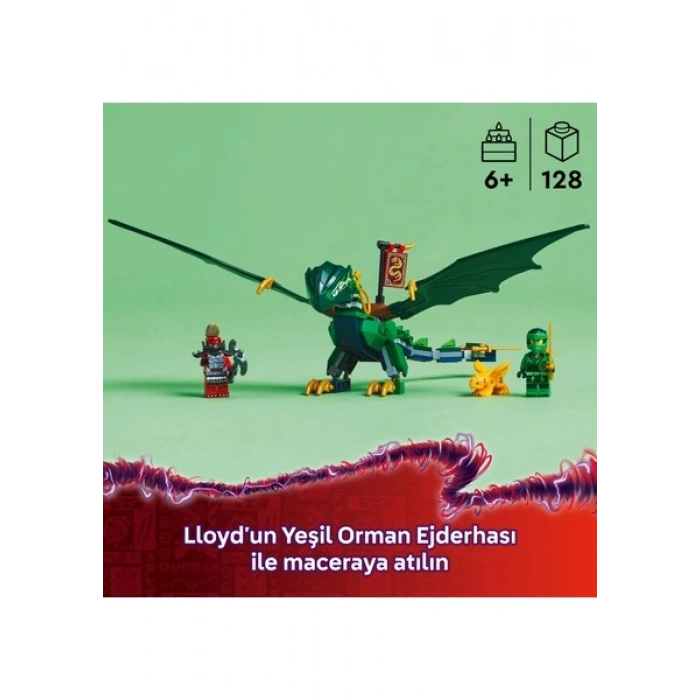 LEGO® NINJAGO® Lloydun Yeşil Orman Ejderhası 71829 - 6 Yaş & Üzeri Çocuklar için Yaratıcı Oyuncak Yapım Seti (128 Parça)