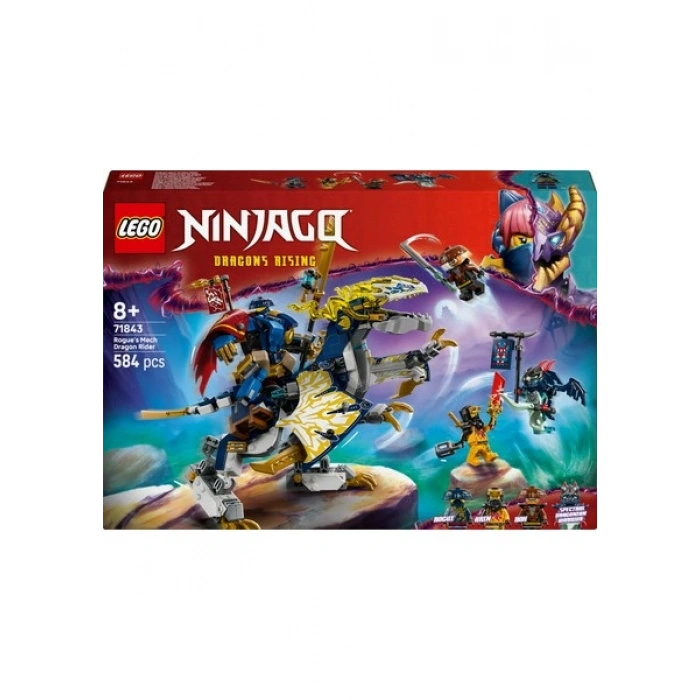 LEGO ® NINJAGO® Rogue’un Robot Ejderha Binicisi 71843 - 8+ Çocuklar için 4 Minifigür İçeren Yaratıcı Oyuncak Yapım Seti (584 Pr)