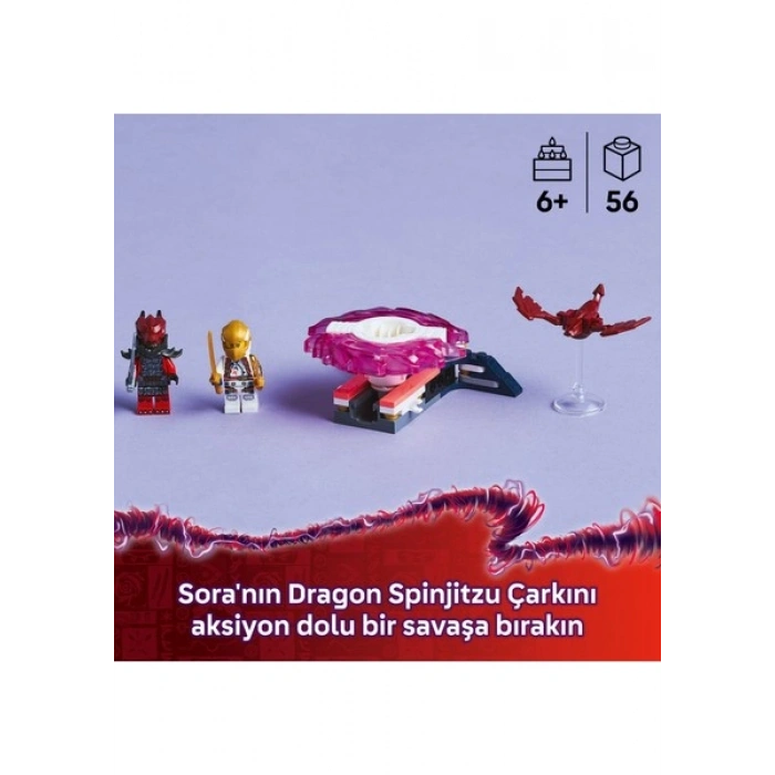 LEGO® NINJAGO® Sora’nın Ejderha Spinjitzu Topacı 71824 - 6 Yaş & Üzeri Çocuklar için Yaratıcı Oyuncak Yapım Seti (56 Parça)