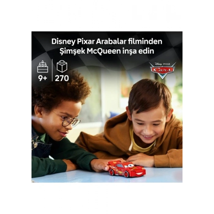 LEGO® Speed Champions | Şimşek McQueen 77255 - 9 Yaş ve Üzeri Çocuklar için Disney Pixar Arabalar Temalı Oyuncak Yapım Seti (270 Parça)