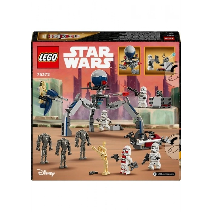LEGO® Star Wars™ Klon Trooper ve Savaş Droidi Savaş Paketi Seti 75372- 7 Yaş ve Üzeri Star Wars Sevenler için Yaratıcı Oyuncak Yapım Seti (215 Parça)