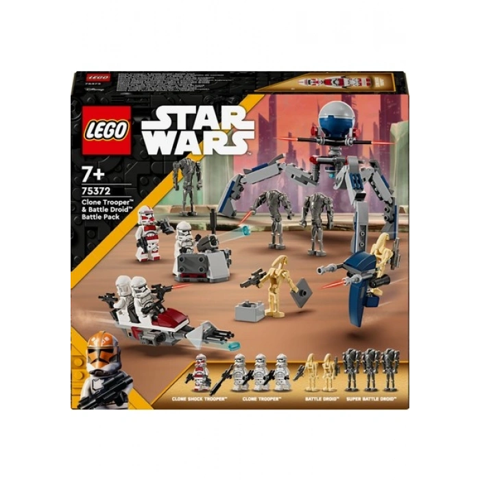 LEGO® Star Wars™ Klon Trooper ve Savaş Droidi Savaş Paketi Seti 75372- 7 Yaş ve Üzeri Star Wars Sevenler için Yaratıcı Oyuncak Yapım Seti (215 Parça)