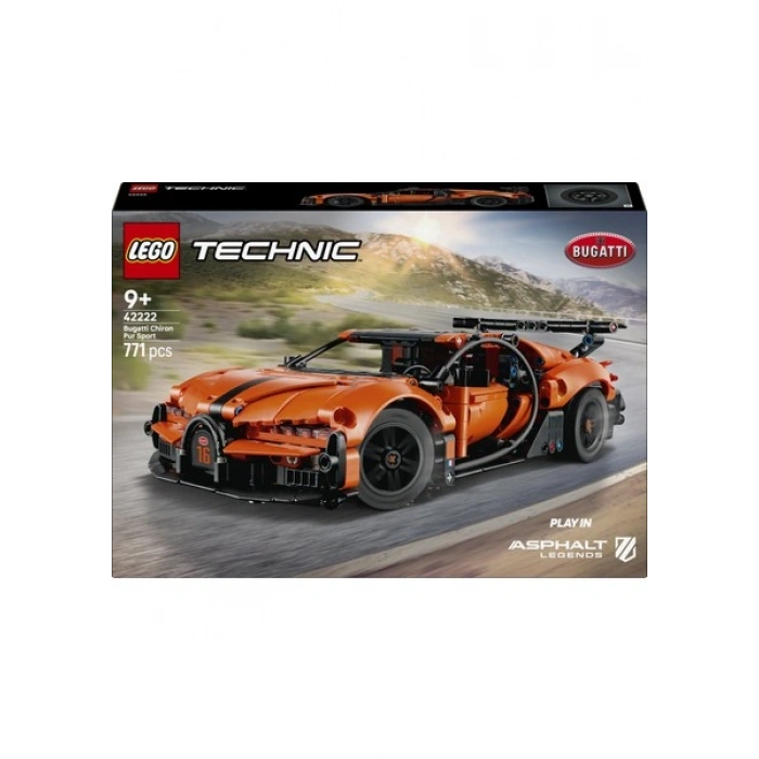LEGO® Technic Bugatti Chiron Pur Sport Hiper Araba 42222 - 9 Yaş ve Üzeri Çocuklar için Yarış Arabası Oyuncak Yapım Seti (771 Parça)