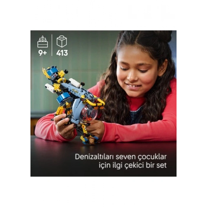LEGO® Technic Derin Deniz Araştırma Denizaltısı 42201 - 9 Yaş & Üzeri Çocuklar için Yaratıcı Oyuncak Yapım Seti (413 P)