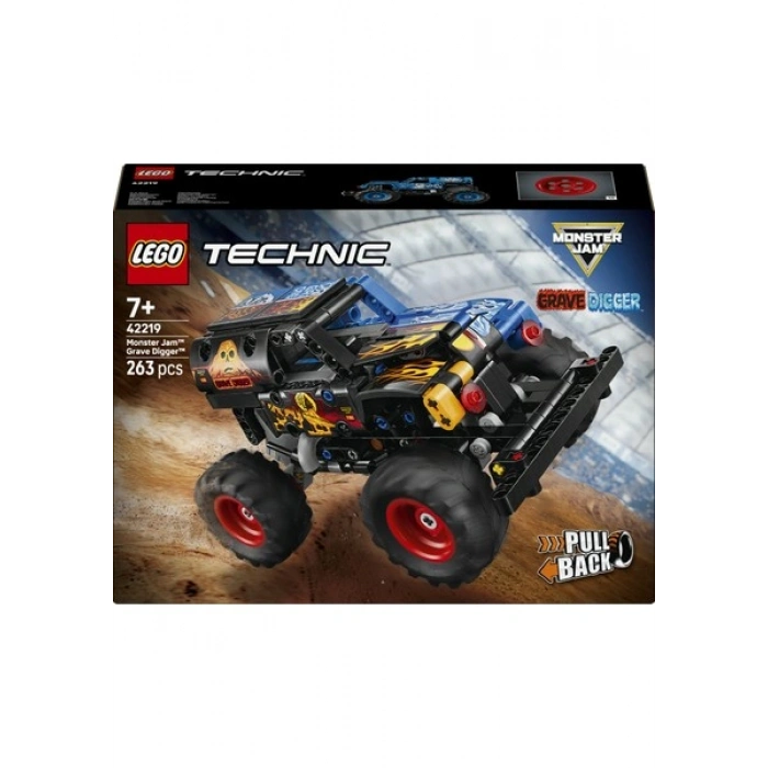 LEGO ® Technic Monster Jam™ Grave Digger™ Ateş ve Buz 42219 - 7 Yaş ve Üzeri Çocuklar için Çek-Bırak Kamyon Yapım Seti (263 Parça)
