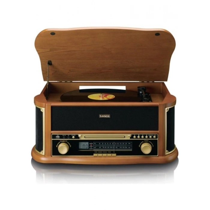 Lenco Classic Phono TCD-2571 Retro Pikap Bluetooth USB Dab+/Fm Radyo CD Kaset Ahşap Plak Çalar