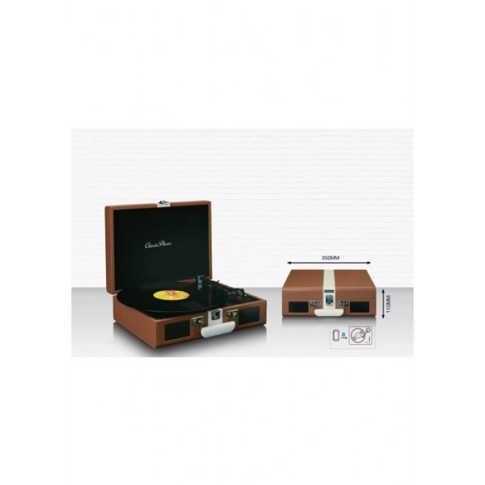 Lenco Classic Phono TT-120 Şarjlı Bluetoothlu Pikap Kahverengi Retro Tasarımlı Kalite