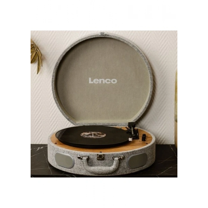 Lenco Ls-66-Gy Wooden Turntable With Built-Inspeakers And Bluetooth