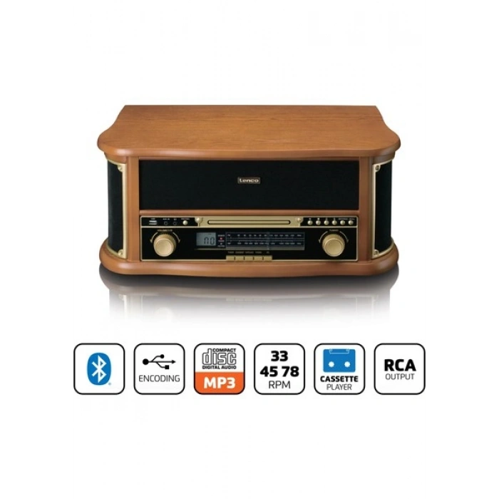 Lenco TCD-2551WD - Ahşap Retro Bluetooth Pikap