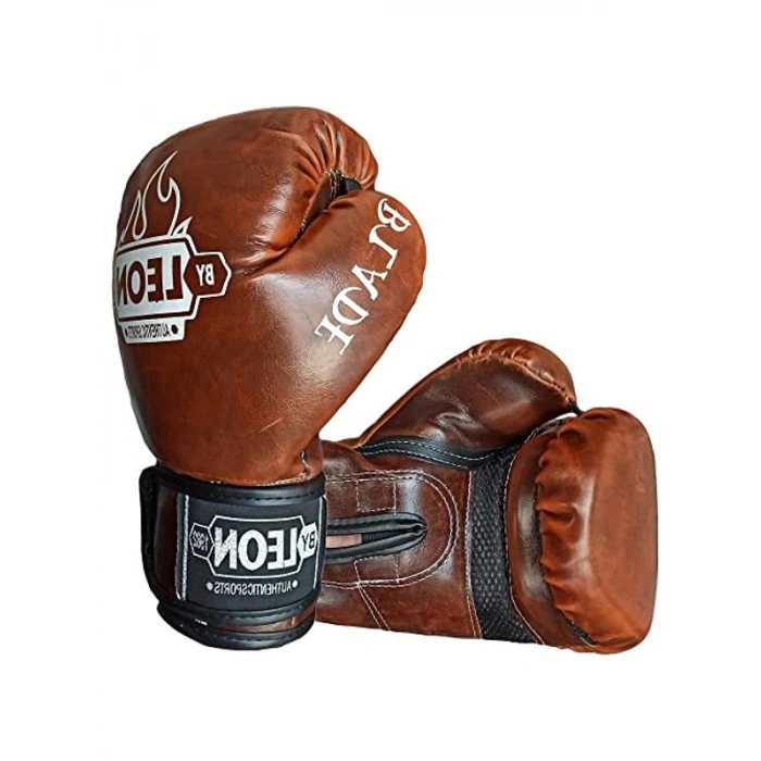 Leon Blade Training Boks, Kick Boks ve Muay Thai Eldiveni Antik Kahve Renkli