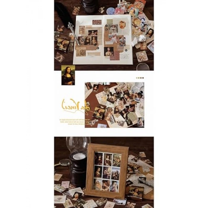 Leonardo Da Vinci Temalı Sticker Seti, 45 Adet, Bullet Journal için