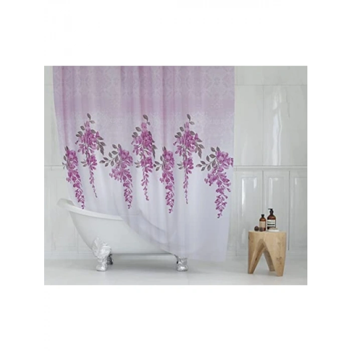 Lila Renkli 180x200 cm Su Geçirmez Banyo Perdesi