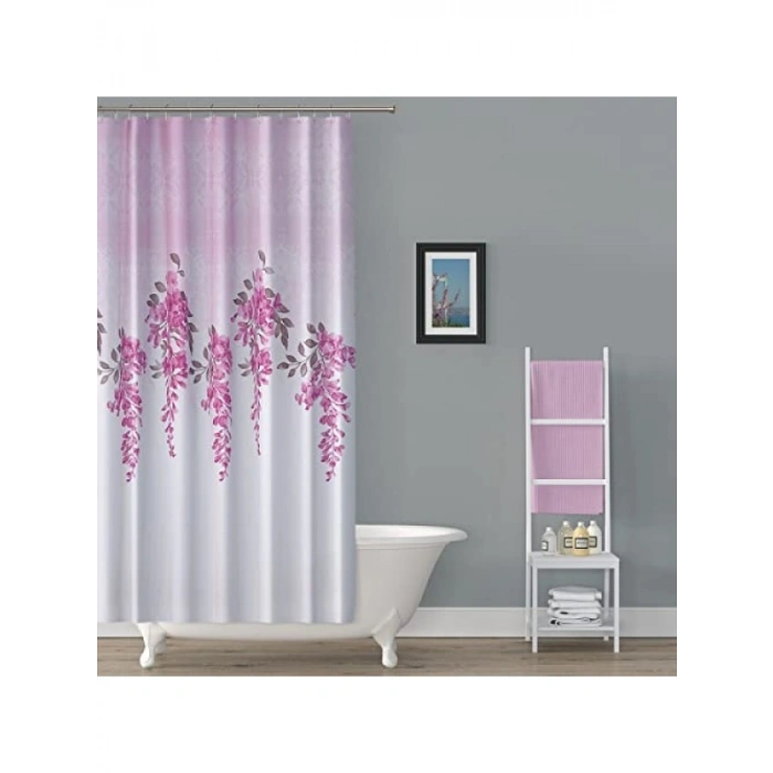 Lila Renkli 180x200 cm Su Geçirmez Banyo Perdesi