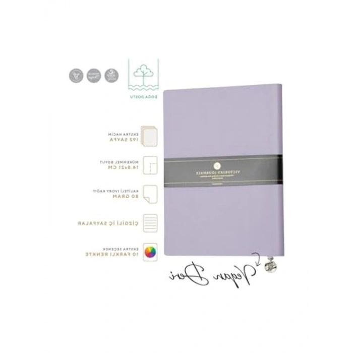Lila Renkli Esnek Kapak Çizgili Defter, 14.8x21 cm