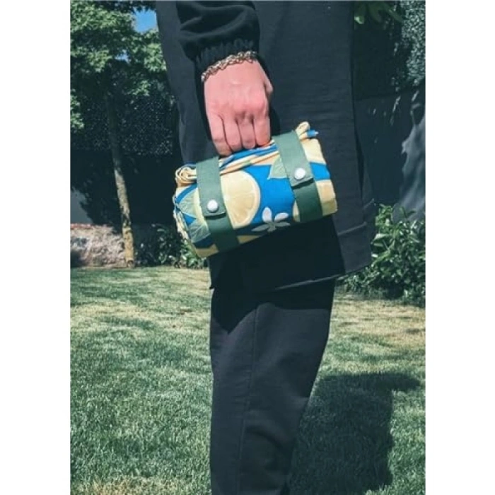 Limon Desenli Dayanıklı Piknik Örtüsü, 150x150 cm