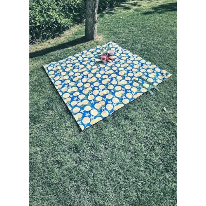 Limon Desenli Dayanıklı Piknik Örtüsü, 150x150 cm