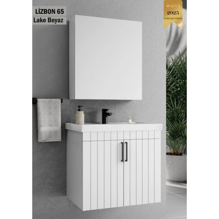 Lizbon 65 cm Lake Beyaz Banyo Dolabı