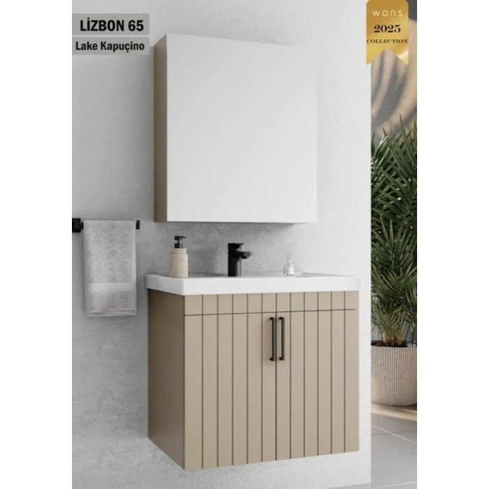 Lizbon 65 cm Lake Kapuçino Banyo Dolabı