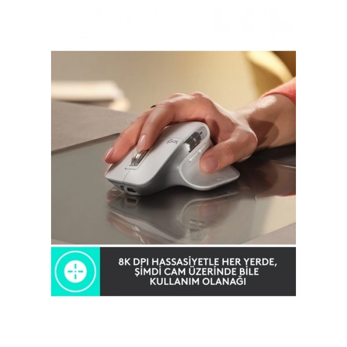 Logitech 910-006560 MX Master 3S Kablosuz Performans Mouse Açık Gri