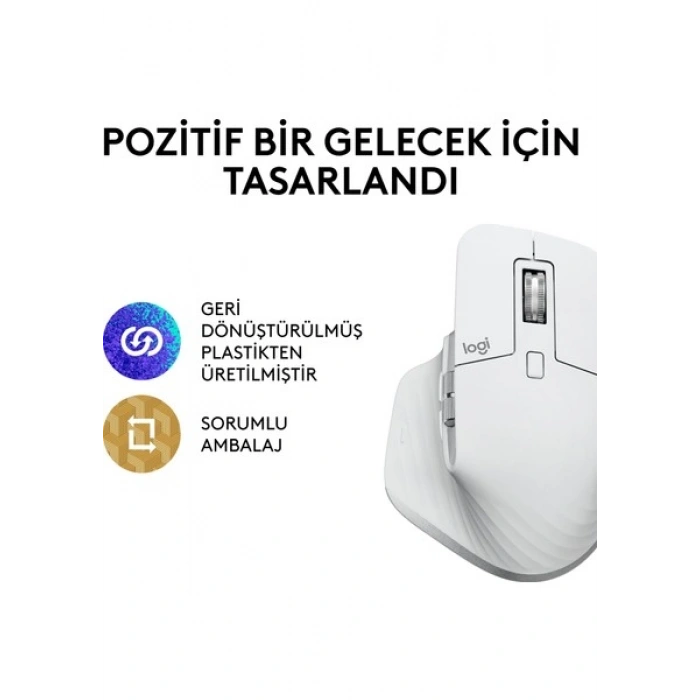 Logitech 910-006560 MX Master 3S Kablosuz Performans Mouse Açık Gri