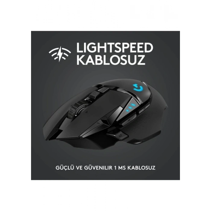 Logitech G G502 LIGHTSPEED 25.600 DPI Yüksek Performanslı Kablosuz Oyuncu Mouse - Siyah