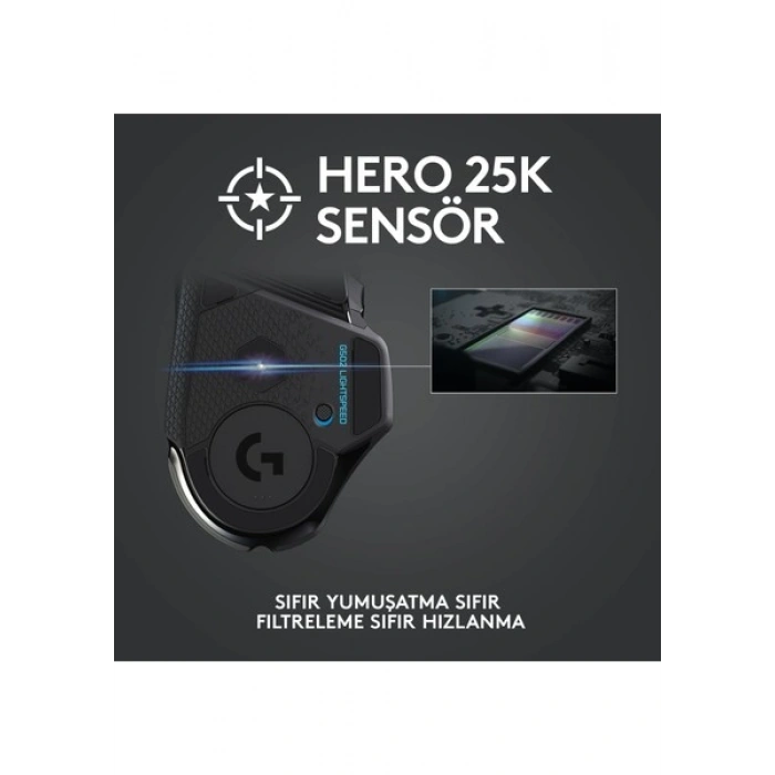 Logitech G G502 LIGHTSPEED 25.600 DPI Yüksek Performanslı Kablosuz Oyuncu Mouse - Siyah