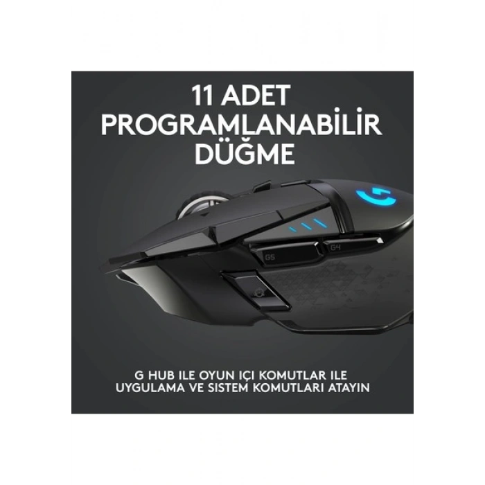 Logitech G G502 LIGHTSPEED 25.600 DPI Yüksek Performanslı Kablosuz Oyuncu Mouse - Siyah