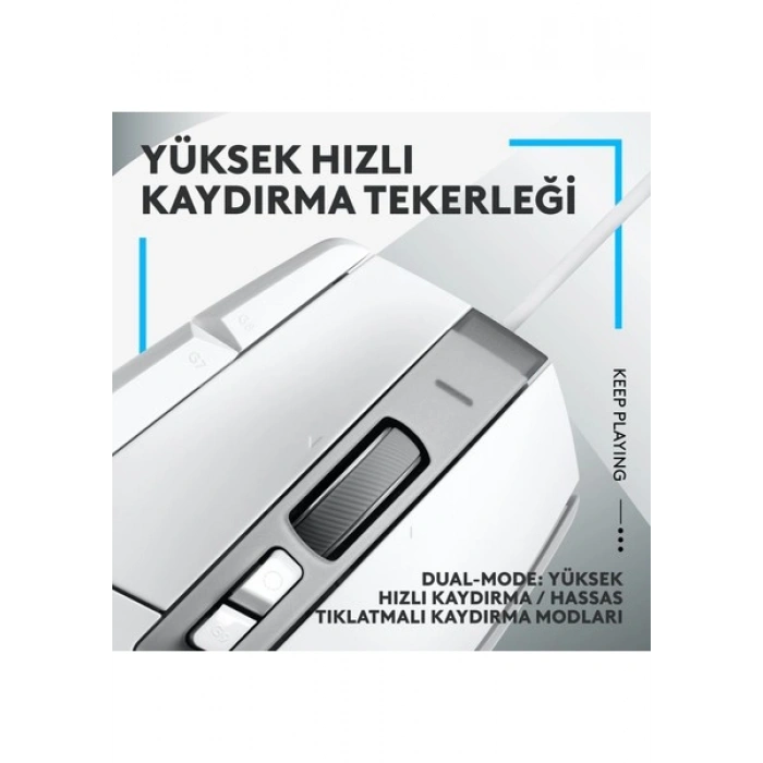 Logitech G G502 X Kablolu HERO 25K Sensörlü Yüksek Performanslı Oyuncu Mouse - Beyaz