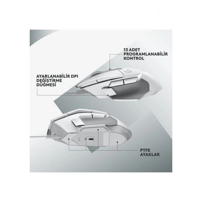 Logitech G G502 X Kablolu HERO 25K Sensörlü Yüksek Performanslı Oyuncu Mouse - Beyaz