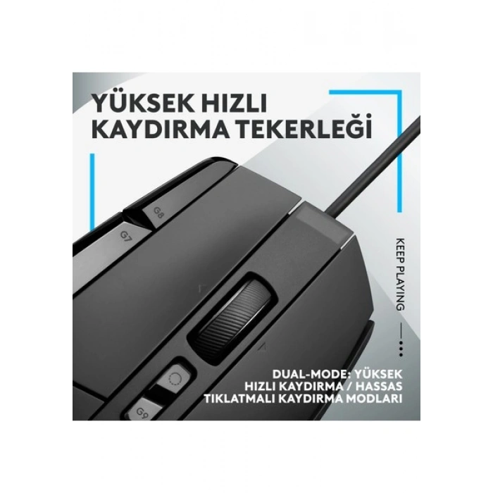 Logitech G G502 X Kablolu HERO 25K Sensörlü Yüksek Performanslı Oyuncu Mouse - Siyah