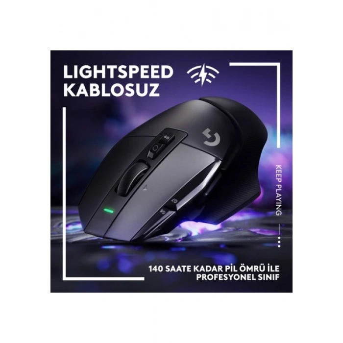 Logitech G G502 X LIGHTSPEED Kablosuz HERO 25K Sensörlü Yüksek Performanslı Oyuncu Mouse - Siyah