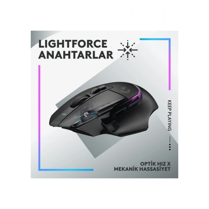 Logitech G G502 X Plus Kablosuz HERO 25K Sensörlü RGB Aydınlatmalı Oyuncu Mouse - Siyah