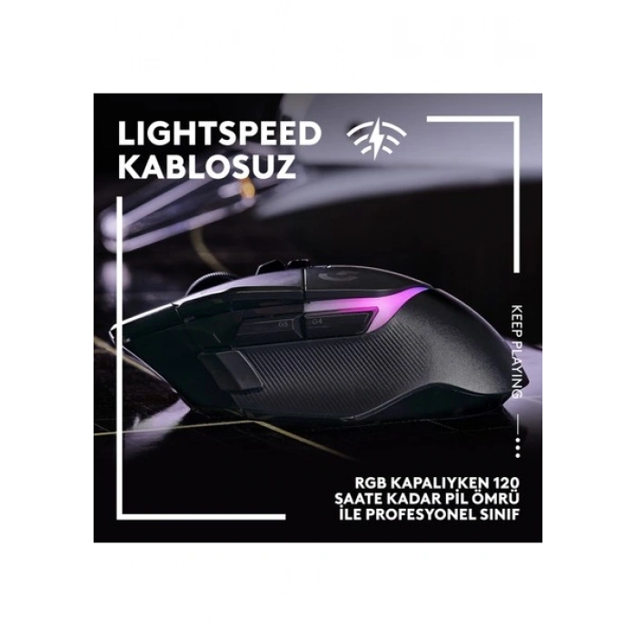 Logitech G G502 X Plus Kablosuz HERO 25K Sensörlü RGB Aydınlatmalı Oyuncu Mouse - Siyah