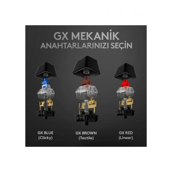 Logitech G G512 Carbon LIGHTSYNC RGB GX Brown Mekanik Oyun Klavyesi - Siyah