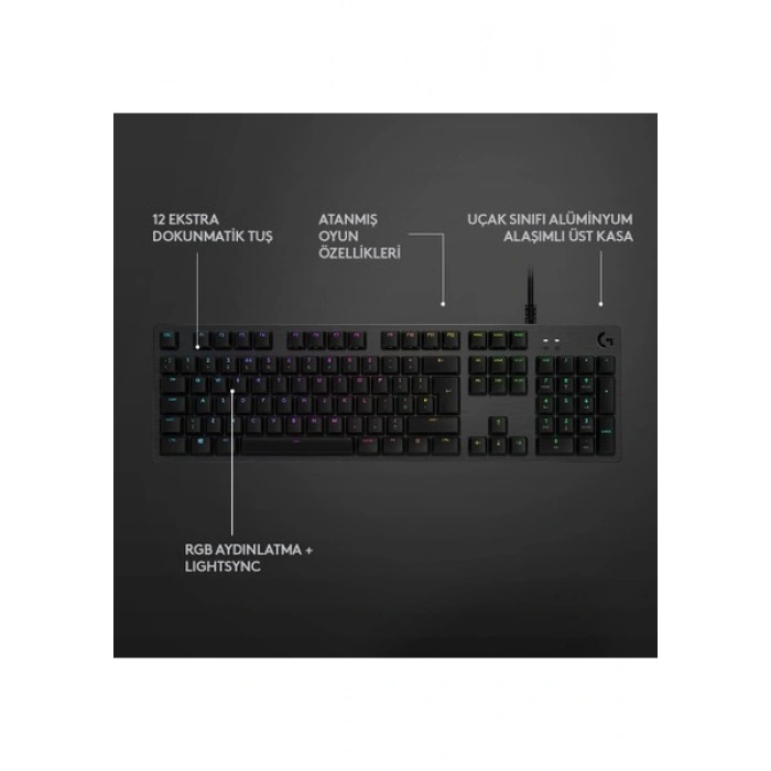 Logitech G G512 Carbon LIGHTSYNC RGB GX Brown Mekanik Oyun Klavyesi - Siyah