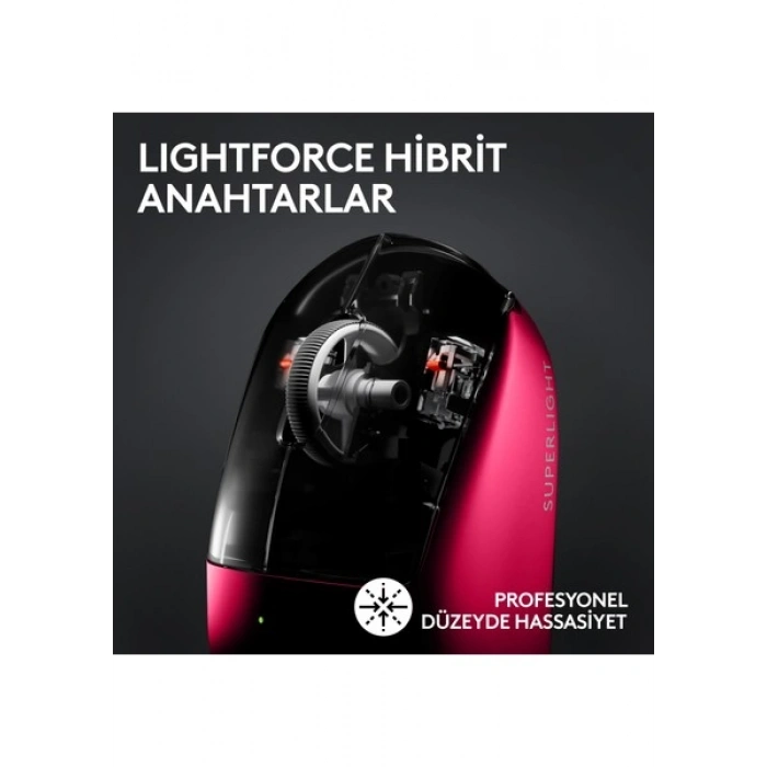 Logitech G PRO X SUPERLIGHT 2 Hafif HERO 2 Sensör 32.000 DPI LIGHTSPEED Kablosuz Oyuncu Mouse - Pembe