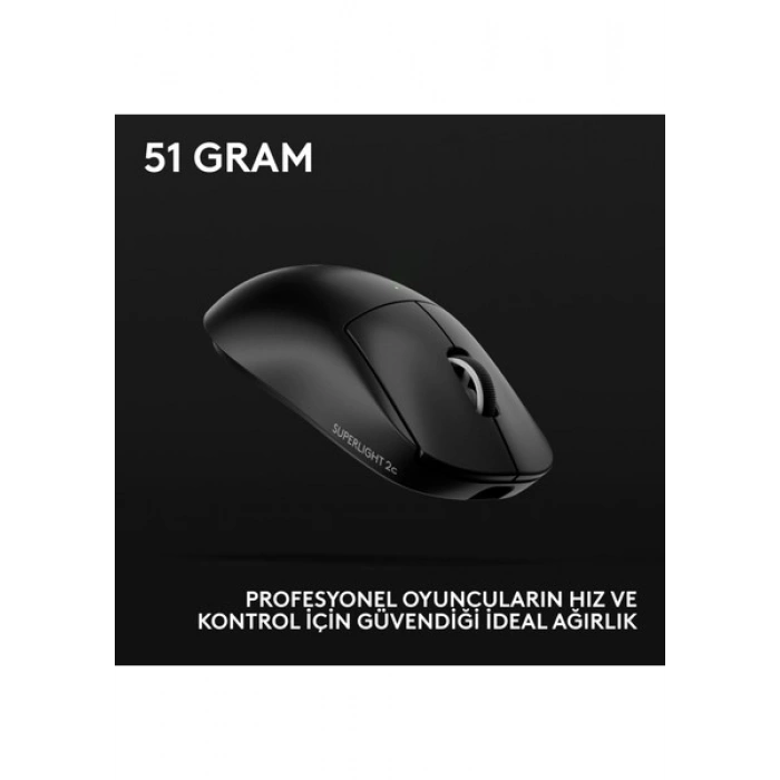 Logitech G Pro x Superlıght 2c Hafif Hero 2 Sensör 32.000 Dpı Lıghtspeed Kablosuz Oyuncu Mouse - Siyah