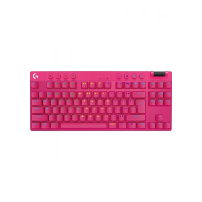 Logitech G PRO X TKL LIGHTSPEED Kablosuz LIGHTSYNC RGB PBT tuş başlıkları ile İngilizce Oyun Klavyesi - Pembe