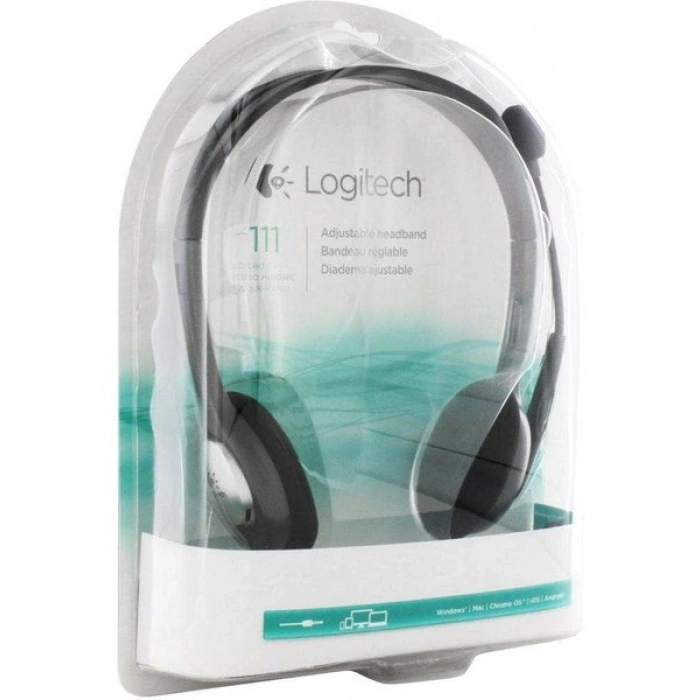 Logitech H111 Kablolu Stereo Kulaklık - Gri