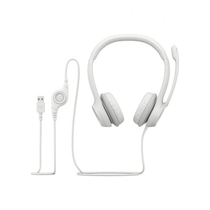 Logitech H390 USB Gürültü Önleyici Mikrofonlu Beyaz Kulaklık -981-001286