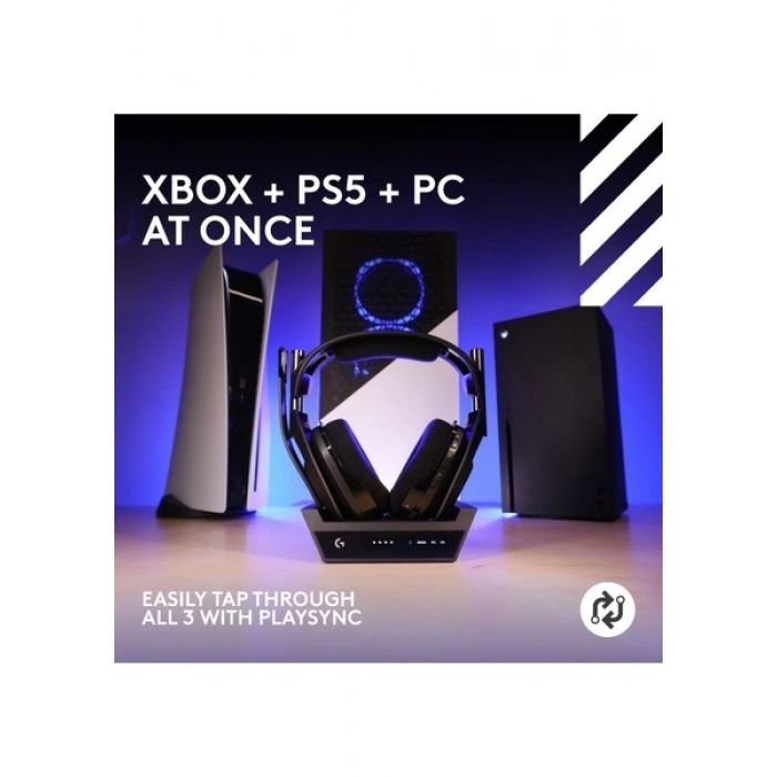 Logitech Logitech Astro A50 x Lıghtspeed Ps/pc/mac/xbox Için Baz Istasyonlu Kablosuz Oyuncu Kulaklığı, Siyah