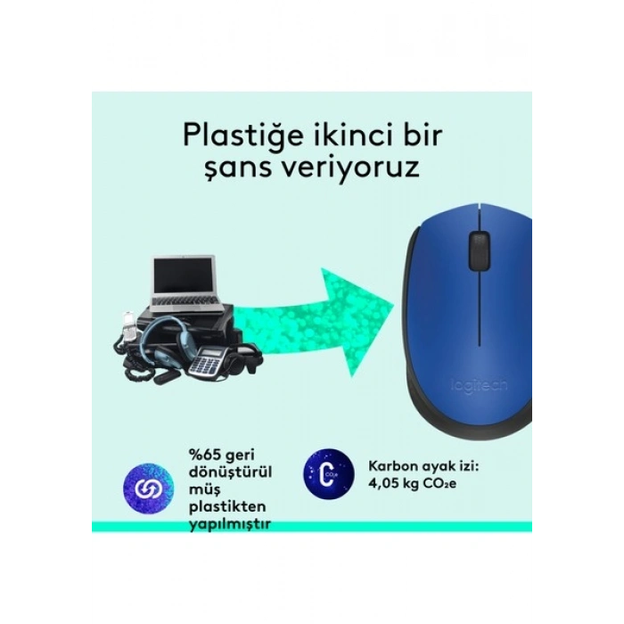 Logitech M171 Kablosuz Usb Mavi Mouse