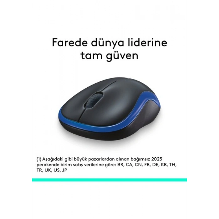 Logitech M185 Kablosuz Mavi Mouse