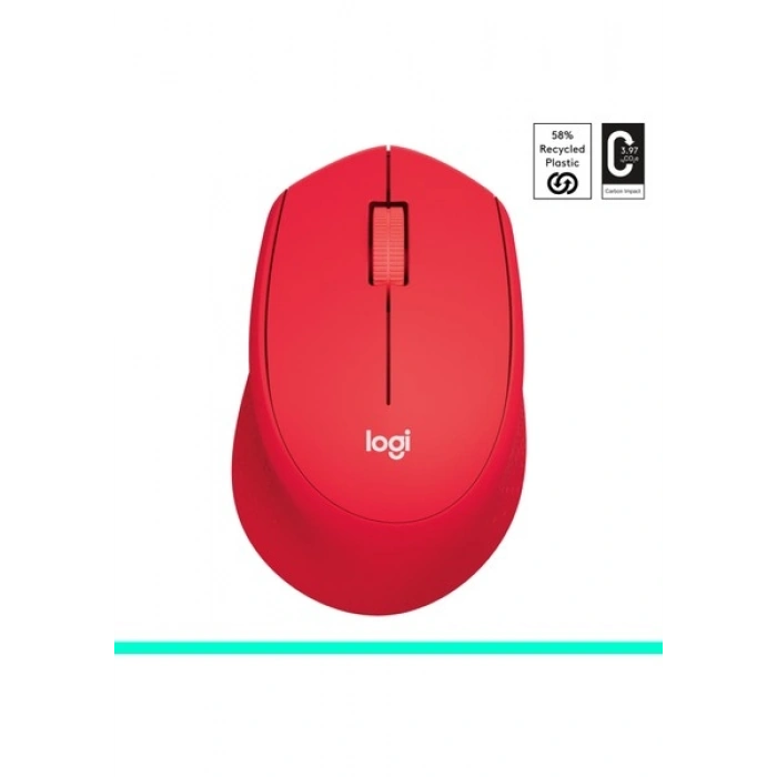 Logitech M330 Sessiz Kablosuz Optik Mouse - Kırmızı