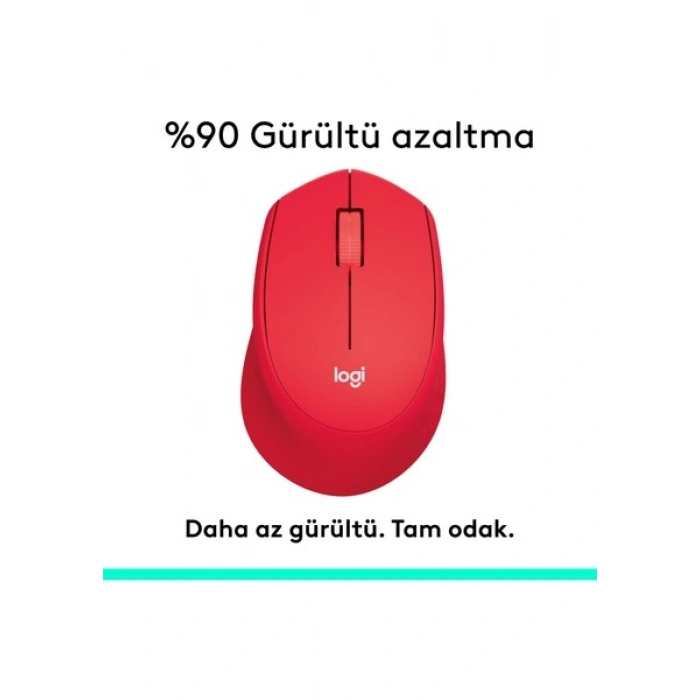 Logitech M330 Sessiz Kablosuz Optik Mouse - Kırmızı