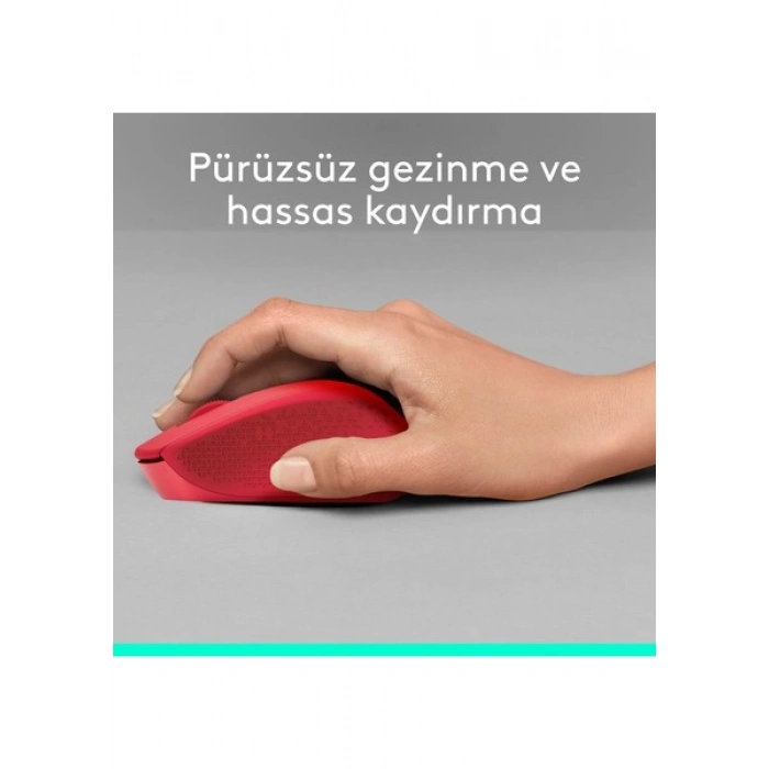 Logitech M330 Sessiz Kablosuz Optik Mouse - Kırmızı