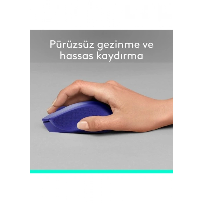 Logitech M330 Sessiz Kablosuz Optik Mouse - Mavi