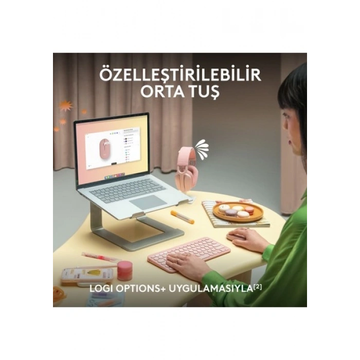 Logitech M350s Pebble 2 Bluetooth Kablosuz Sessiz Kompakt Mouse - Beyaz