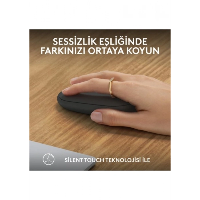 Logitech M350s Pebble 2 Bluetooth Kablosuz Sessiz Kompakt Mouse - Siyah