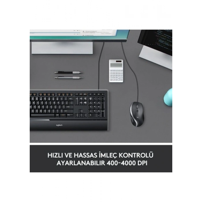 Logitech M500S 4.000 DPI Gelişmiş USB Kablolu Mouse - Siyah